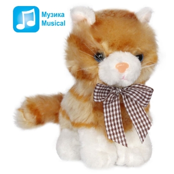 Slika Plišana igračka mačka sa zvukom 16 cm - Smeđa Amek 