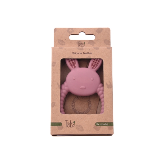 Slika Silikonska grickalica Zec - Dark Pink Amek