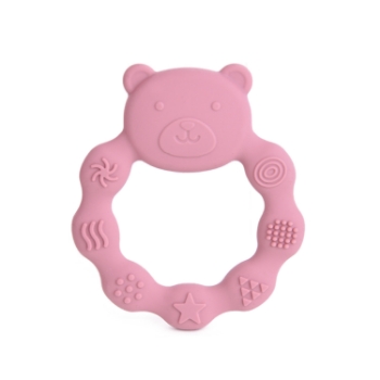 Slika Silikonska grickalica Medvjedić - Dark Pink Amek 
