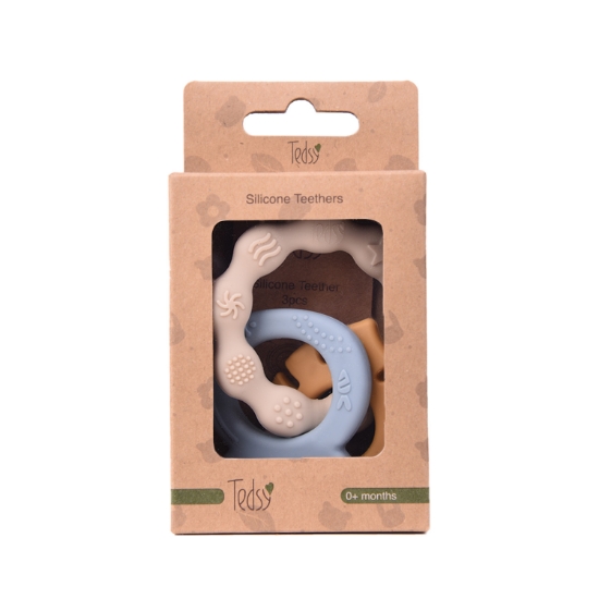 Slika Silikonska grickalica 3 kom - Žuta/Plava Amek 