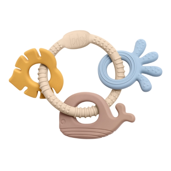 Slika Silikonska grickalica 4 kom - Žuta/Siva/Plava Amek 