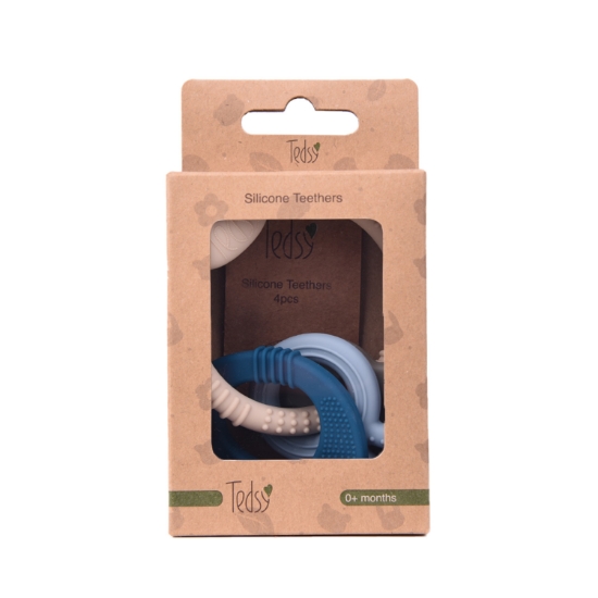 Slika Silikonska grickalica 4 kom - Zelena/Plava/Siva Amek 