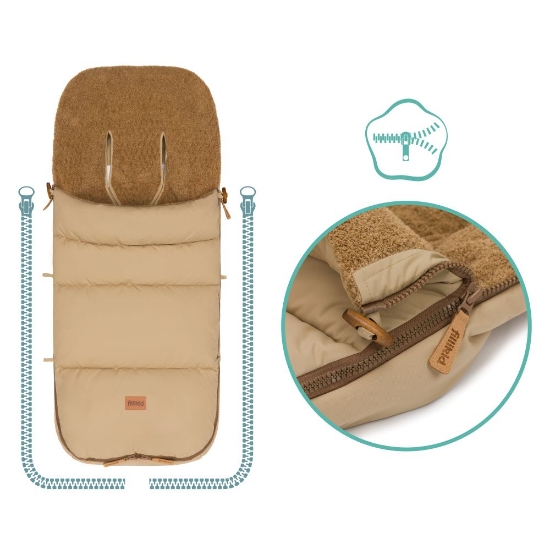 Slika Footmuff Kinley zimska vreća za kolica, Teddy nature Fillikid 