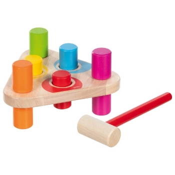 Slika Edukativna drvena igračka Hammer Bench - dugine boje, 2+ Goki 