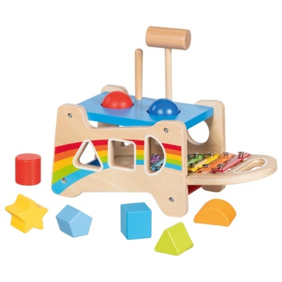 Slika Edukativna drvena igračka Hammer Bench sa ksilofonom  Goki 