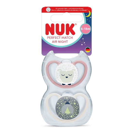 Slika Duda varalica - silikon Perfect Match Air Night 6-18 m, 2 kom sort. 10176343 NUK 
