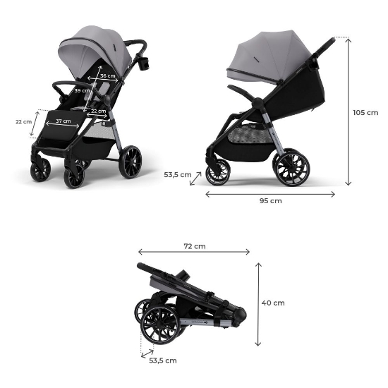 Slika Sportska kolica Grande 2, Grey Kinderkraft 