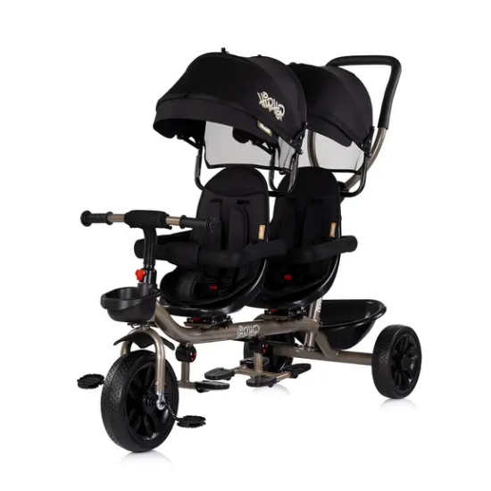 Slika Tricikl za dvoje djece Hip Hop Noir - Chipolino