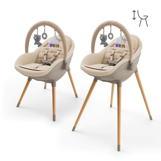 Slika Kinderkraft Hranilica Fini UP 3u1, Beige