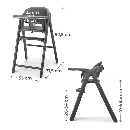 Slika Hranilica TINO 3u1 siva Kinderkraft 