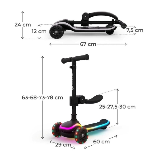 Slika Romobil RAKET UP, Black Kinderkraft 