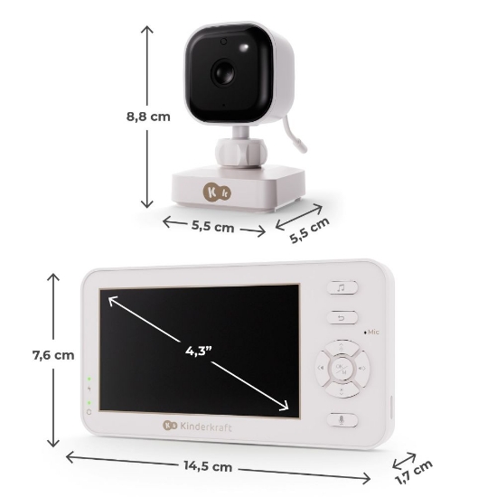 Slika NITEEYE TRAVEL bežični baby monitor sa stalkom za kameru, White Kinderkraft 