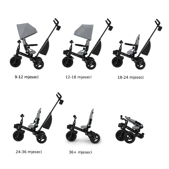 Slika Tricikl AVEO Plus 2, Grey Kinderkraft 