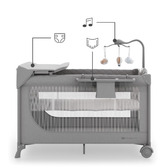 Slika Putni krevetić LEODY UP, Grey s dodacima Kinderkraft 