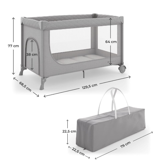 Slika Putni krevetić LEODY UP, Grey Kinderkraft 