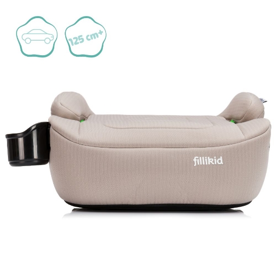 Slika Booster/sjedalo za auto Flip deluxe (125-150 cm) s podesivim Isofix priključkom i držačem za čašu, Nature Fillikid 
