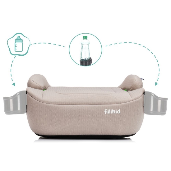 Slika Booster/sjedalo za auto Flip deluxe (125-150 cm) s podesivim Isofix priključkom i držačem za čašu, Nature Fillikid 