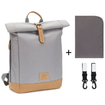 Slika Torba/ruksak za mamu Rolltop Berlin, stone grey Fillikid 
