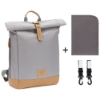 Slika Torba/ruksak za mamu Rolltop Berlin, stone grey Fillikid 