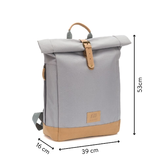 Slika Torba/ruksak za mamu Rolltop Berlin, stone grey Fillikid 