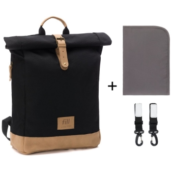 Slika Torba/ruksak za mamu Rolltop Berlin, crni Fillikid 