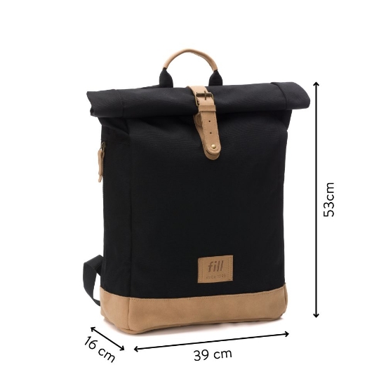 Slika Torba/ruksak za mamu Rolltop Berlin, crni Fillikid 