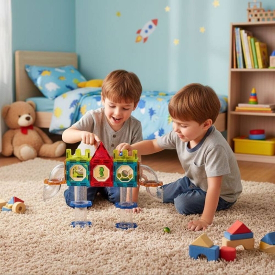 Slika Magnetni set građevinski blokovi TUNEL, Marble Run - 113 dijelova