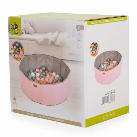 Slika Sklopivi bazen s lopticama Melo 90kom Pink - Moni Toys