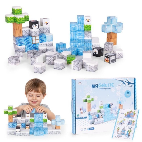 Slika Magnetni set građevinske kocke Zima - 97 dijelova