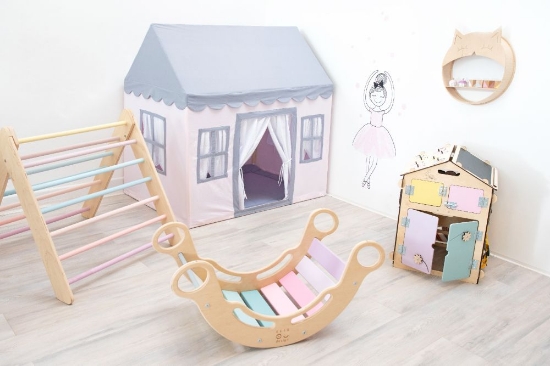 Slika Montessori rainbow swing 5in1 natur