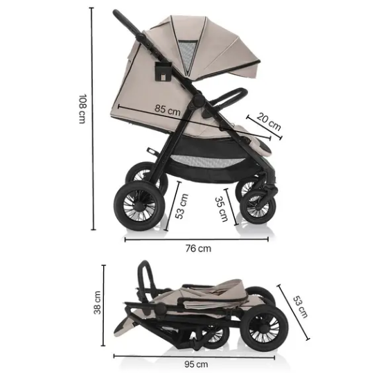 Slika Dječja kolica Moya Shade Grey Zopa 