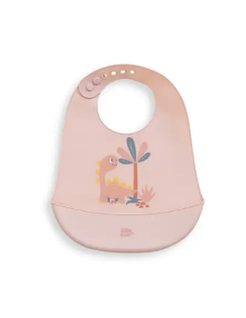 Slika Silikonski podbradak za bebe - Dino roza InterBaby 