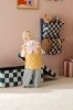 Slika Sjedalo i kutija za pohranu 80 cm, Pouffe check teal - Kid's Concept