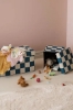 Slika Sjedalo i kutija za pohranu 80 cm, Pouffe check teal - Kid's Concept
