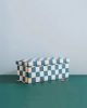 Slika Sjedalo i kutija za pohranu 80 cm, Pouffe check teal - Kid's Concept