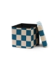 Slika Sjedalo i kutija za pohranu 30 cm, Pouffe check teal - Kid's Concept