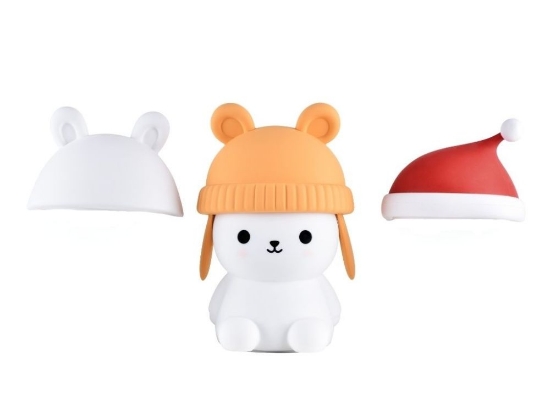 Slika Silikonska lampica Medvjedić s kapicom 3 kom s daljinskim upravljačem