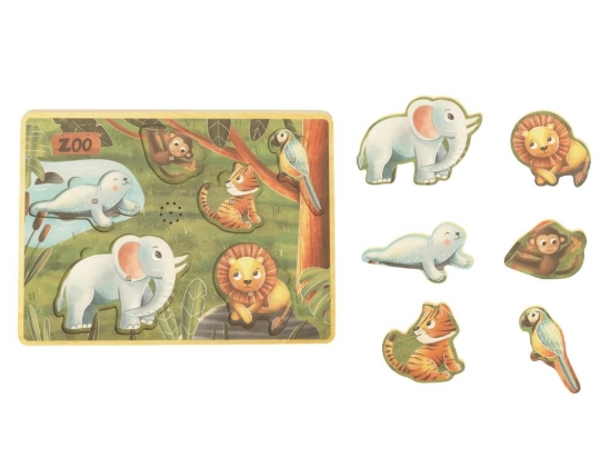 Slika Drvena umetaljka puzzle sa zoo životinjama i zvukovima