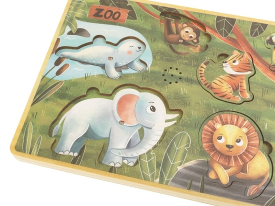 Slika Drvena umetaljka puzzle sa zoo životinjama i zvukovima