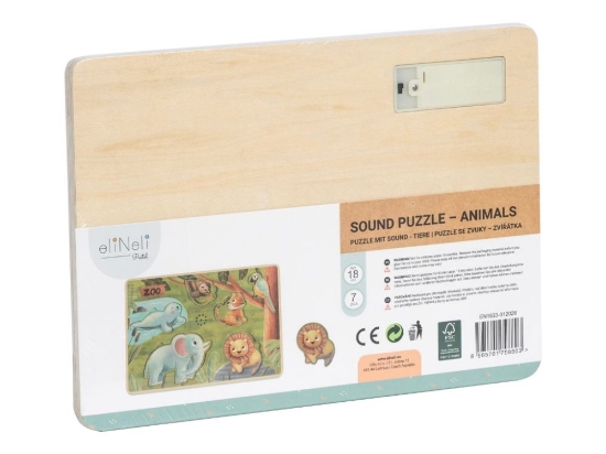 Slika Drvena umetaljka puzzle sa zoo životinjama i zvukovima