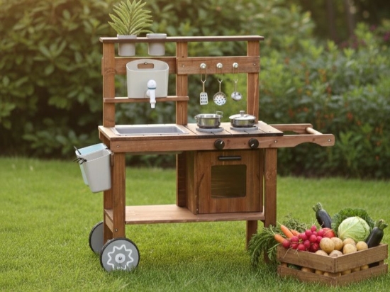 Slika Drvena vanjska kuhinja za djecu