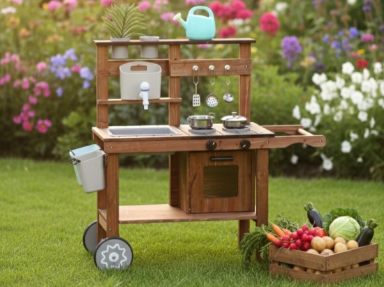 Slika Drvena vanjska kuhinja za djecu