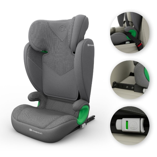 Slika Autosjedalica Junior Fix 2 PLUS i-Size 15-36 kg (100-150 cm), Grey Kinderkraft 