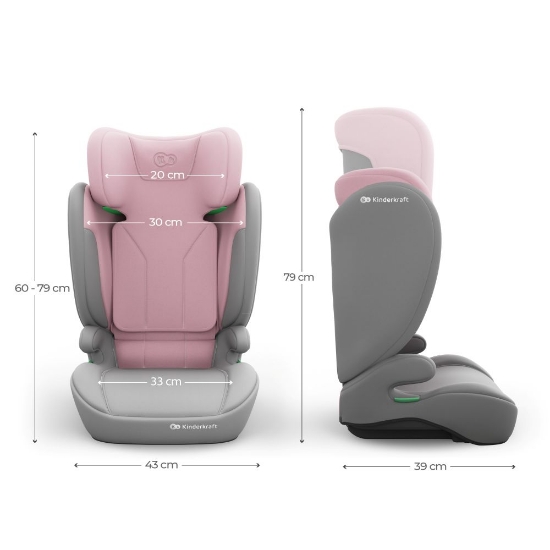 Slika Autosjedalica I-Spark 2 Plus i-Size 15-36 kg (100-150 cm) bez Isofix-a, Pink Kinderkraft 