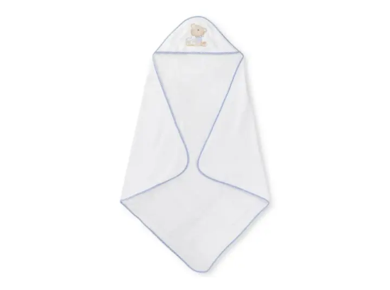 Slika Ručnik Love You 100x100 white/blue+ češalj i četka - Interbaby