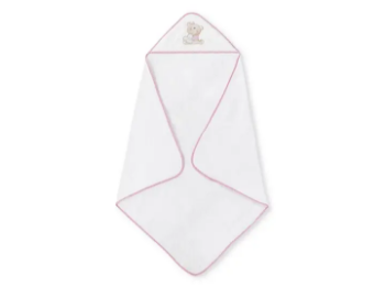 Slika Ručnik Love You 100x100 white/pink + češalj i četka - Interbaby