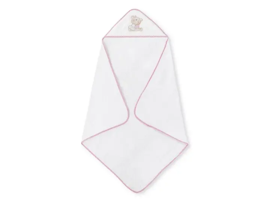 Slika Ručnik Love You 100x100 white/pink + češalj i četka - Interbaby