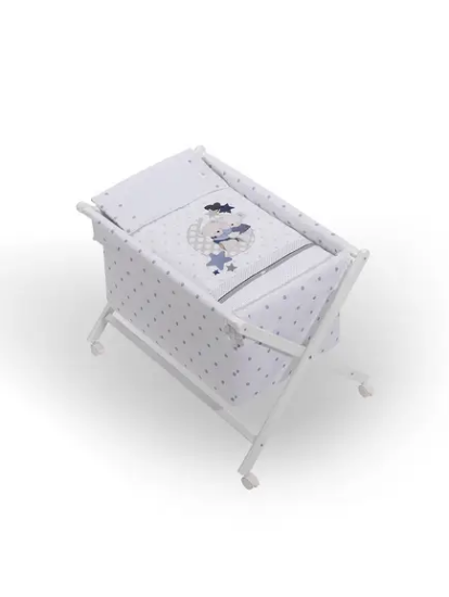 Slika Kolijevka set bijeli Amorosos plava - Interbaby