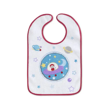Slika Podbradak plasti. frotirni - Velcro crveni - Interbaby