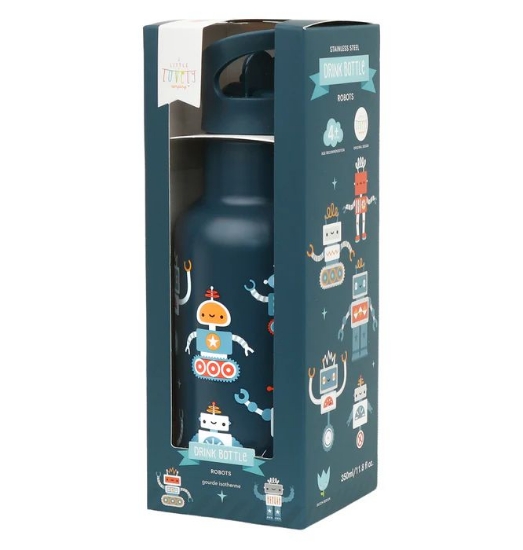 Slika Dječja bočica 350ml, Robots - A Little Lovely Company